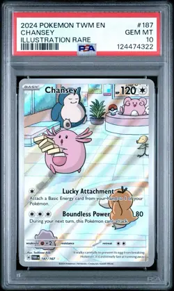 2024 Pokemon Twilight Masquerade - Chansey No. 187 PSA 10 - Image 1