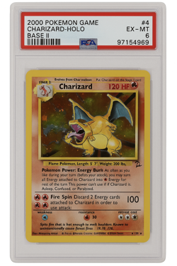 2000 Pokemon Base Set 2 Charizard Holo Rare 4/130 PSA 6 EX-MT WOTC Vintage - Image 1
