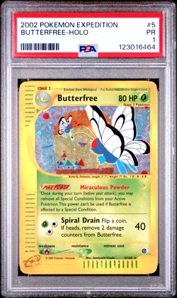 PSA 1 PR 2002 Expedition Butterfree Holo Foil 5/165 E-Reader Series Pokemon WOTC - Image 1