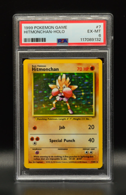 Hitmonchan Holo 1999 Pokemon Base Set Unlimited #7 WOTC PSA 6 Newly Graded - Image 1