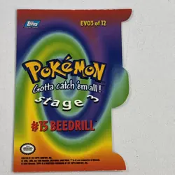 2000 topps Pokemon TV Animation Edition Series 3 Die Cut Beedrill - Image 3