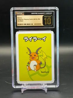 CGC PRISTINE 10 Raichu Pokemon Playing Cards JPN Old Maid - Image 1