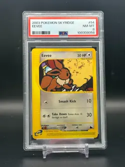 PSA 8 NM-MT Eevee Skyridge 2003 Pokemon Card e-Reader #54/144 - Image 1
