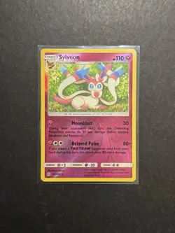 Sylveon 155/236 Reverse Holo Rare Pokemon Card SM Cosmic Eclipse PTCG - Image 1