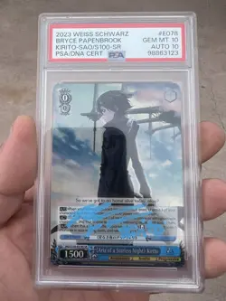 PSA 10 Weiss Schwarz Sword Art Online Kirito Card Signed By Bryce Papenbrook - Image 1