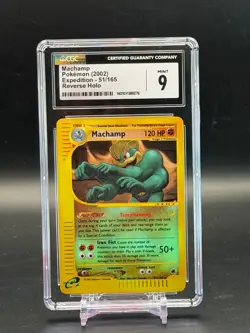 CGC 9 Mint Machamp Expedition Base Set Reverse Holo Pokemon 51/165 - Image 1