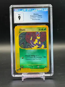 CGC 9 Mint Ekans Expedition Base Set Reverse Holo Pokemon 108/165 - Image 1