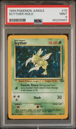 PSA 9 MINT Scyther Jungle Holo 1999 WOTC Pokemon 10/64 - Image 1