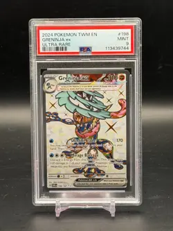 PSA 9 MINT Greninja EX Twilight Masquerade Ultra Rare Holo Pokemon 198/167 - Image 1