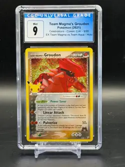 CGC 9 MINT Team Magma's Groudon Celebrations Holo Pokemon 9/95 - Image 1
