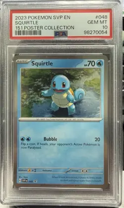 2023 Pokemon Svp En-Sv #048 Squirtle 151 Poster Collection PSA 10 - Image 1