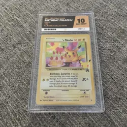 Pokemon TCG Birthday Pikachu 24 Ace 10 Gem Mint Celebrations Classic Collection - Image 1