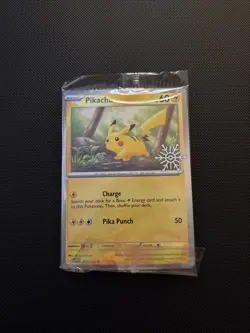 Pokemon TCG Pikachu 025/165 Pokemon Holiday Calendar '25 Festive Stamp Snowflake - Image 1