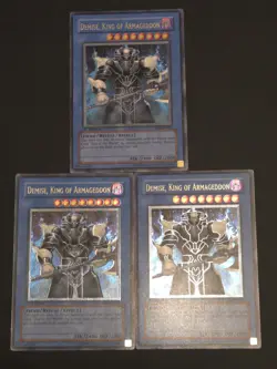 3x Demise, King of Armageddon LP 1st Edition Ultimate Rare SOI-EN035 Yu-Gi-Oh - Image 1