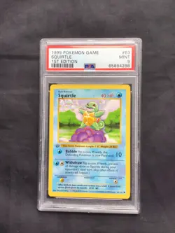 Pokemon Cards: Base Set 1st Edition Common: Squirtle 63/102 PSA 9 - Image 1