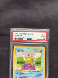 Pokemon Cards: Base Set 1st Edition Common: Squirtle 63/102 PSA 9 - Image 3