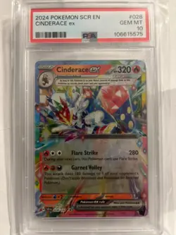 PSA 10 Cinderace EX - 028/142 - Pokemon Stellar Crown - Image 1
