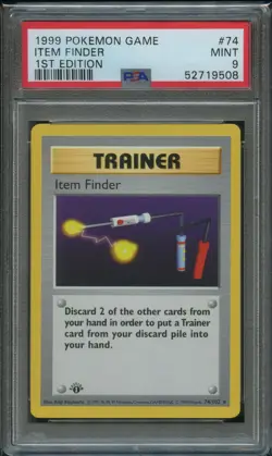 Pokemon 1st Edition Item Finder PSA 9 Mint 74/102 1st Edition Base - Image 1