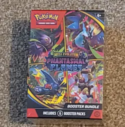Pokemon TCG Mega Evolution Phantasmal Flames Booster Bundle (6 Packs) In Hand - Image 1