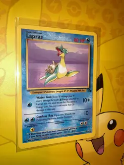 Pokemon card Lapras Rare black star Non Holo card 25/62 Fossil set (WOTC) - Image 1
