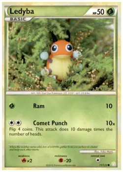 2x (HGSS-071) Ledyba (C) Pokemon HeartGold SoulSilver Card # 71 - Image 1
