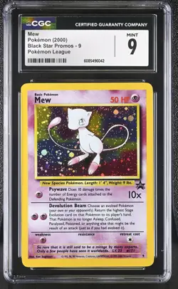 CGC 9 MINT Mew 2000 Black Star Promos 9 Holo Pokemon Card - Image 1
