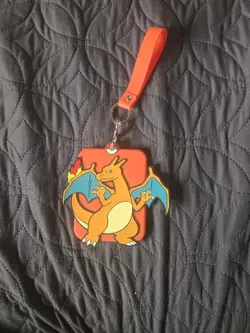 Pokemon S-Chinese Card CSMC 001/012 Charizard With Keychain Card Guard Display - Image 2