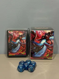 Pokemon Phantasmal Flames Mega Charizard X UPC Trading Card Sleeves and Deck Box - Image 1