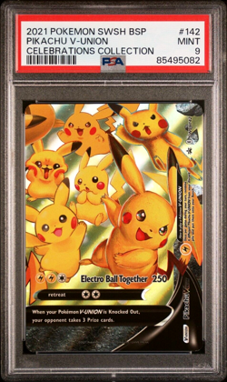 Full Set of 4 PSA 9 8 Pikachu V-Union 2021 Pokemon Celebrations 139 140 141 142 - Image 4
