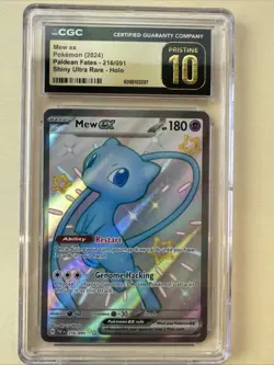 Mew ex Pokemon 2024 Paldean Fates 216 Shiny Ultra Rare CGC Pristine 10 - Image 1