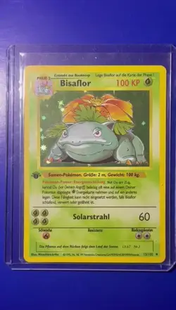 Pokemon BISAFLOR - 15/102. 1. Edition Holo - Base Set Deutsch (Fanmade) - Image 2