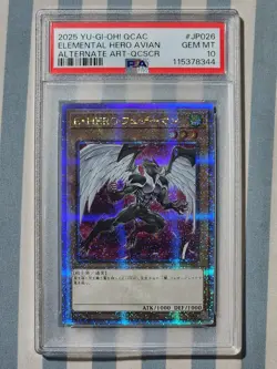 2025 Yu-Gi-Oh! Elemental HERO Avian Alternate Art GEM MT 10 - Image 1