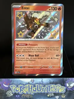 Pokemon Card Entei 112/091 Paldean Fates Holo Shiny Rare NM - Image 1