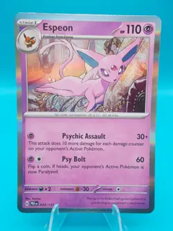 Espeon 033/131 Sv: Prismatic Evolutions Pokemon TCG Holo Near Mint/Mint - Image 1