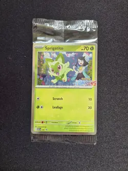 Sprigatito 191 Black Star Promo Surging Sparks Pokemon Horizons Stamp - SEALED - Image 1