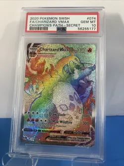 2020 Pokemon Champion's Path CHARIZARD Vmax Rainbow Rare 74/73 PSA 10 MINT 🔥🌈 - Image 1