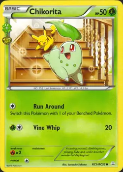 Chikorita RC1/RC32 Common Generations: Radiant Collection Pokemon Card NM - Image 1