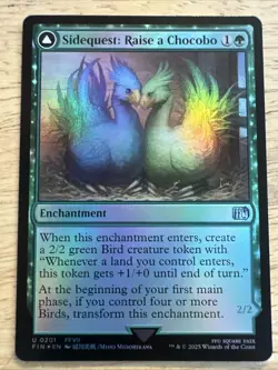 x1 Sidequest: Raise a Chocobo / Black Chocobo FOIL FIN Final Fantasy MTG 201 1x - Image 1