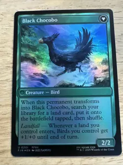 x1 Sidequest: Raise a Chocobo / Black Chocobo FOIL FIN Final Fantasy MTG 201 1x - Image 2