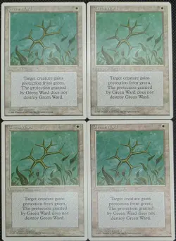 4x Green Ward MTG Core Set 4th Edition Uncommon Regular - Image 1