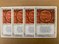 MTG 4x Red Ward Core Set 4th Edition OLD SCHOOL Magic the Gathering x4 NM - Image 1