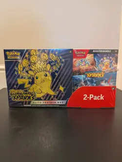 Pokemon SURGING SPARKS Elite Trainer Box Etb & Booster Bundle Costco 2 Pack - Image 1