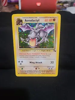 Pokemon TCG Aerodactyl Fossil 1/62 Holo 1999-2000 Wizards Base Set Copyright... - Image 1