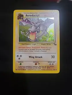Pokemon TCG Aerodactyl Fossil 1/62 Holo 1999-2000 Wizards Base Set Copyright... - Image 2