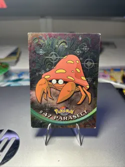 Pokemon Parasect #47 Topps TV Animation Edition Black Foil Light Play - Image 1