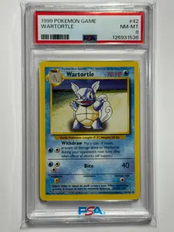 Pokemon Base Set Unlimited Wartortle #042 PSA 8 Near Mint - Image 1