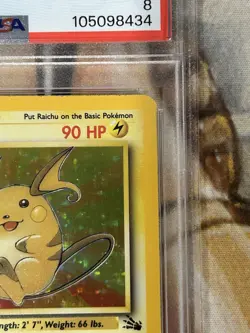 1999 Pokemon Fossil Raichu #14 Holo Rare English Vintage - PSA 8 NM/Mint ? - Image 2