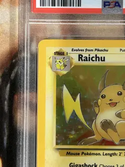 1999 Pokemon Fossil Raichu #14 Holo Rare English Vintage - PSA 8 NM/Mint ? - Image 3