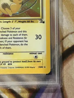 1999 Pokemon Fossil Raichu #14 Holo Rare English Vintage - PSA 8 NM/Mint ? - Image 5