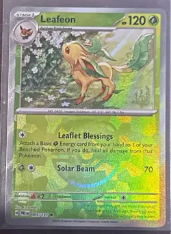 Leafeon (Master Ball Pattern) 005/131 Sv: Prismatic Evolutions Holo Pokemon TCG - Image 1